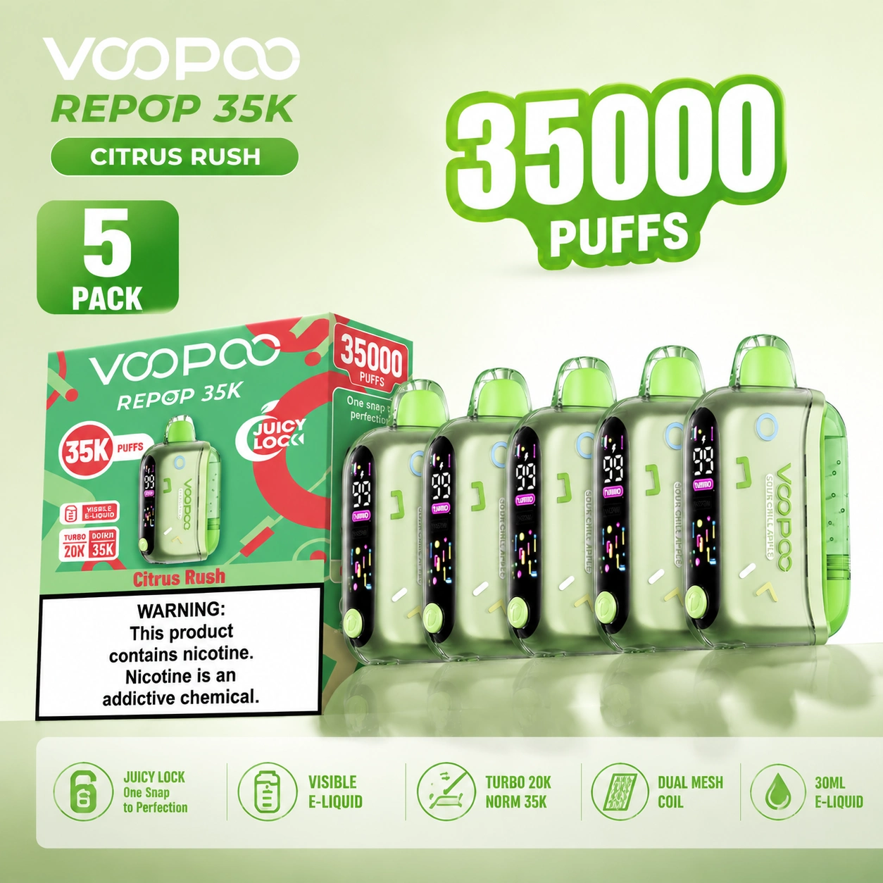 5Pcs Repop 35K 5% 16mL