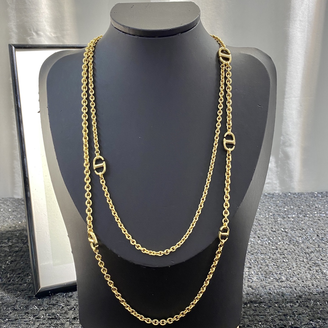 Dior Gold Sweater Necklace