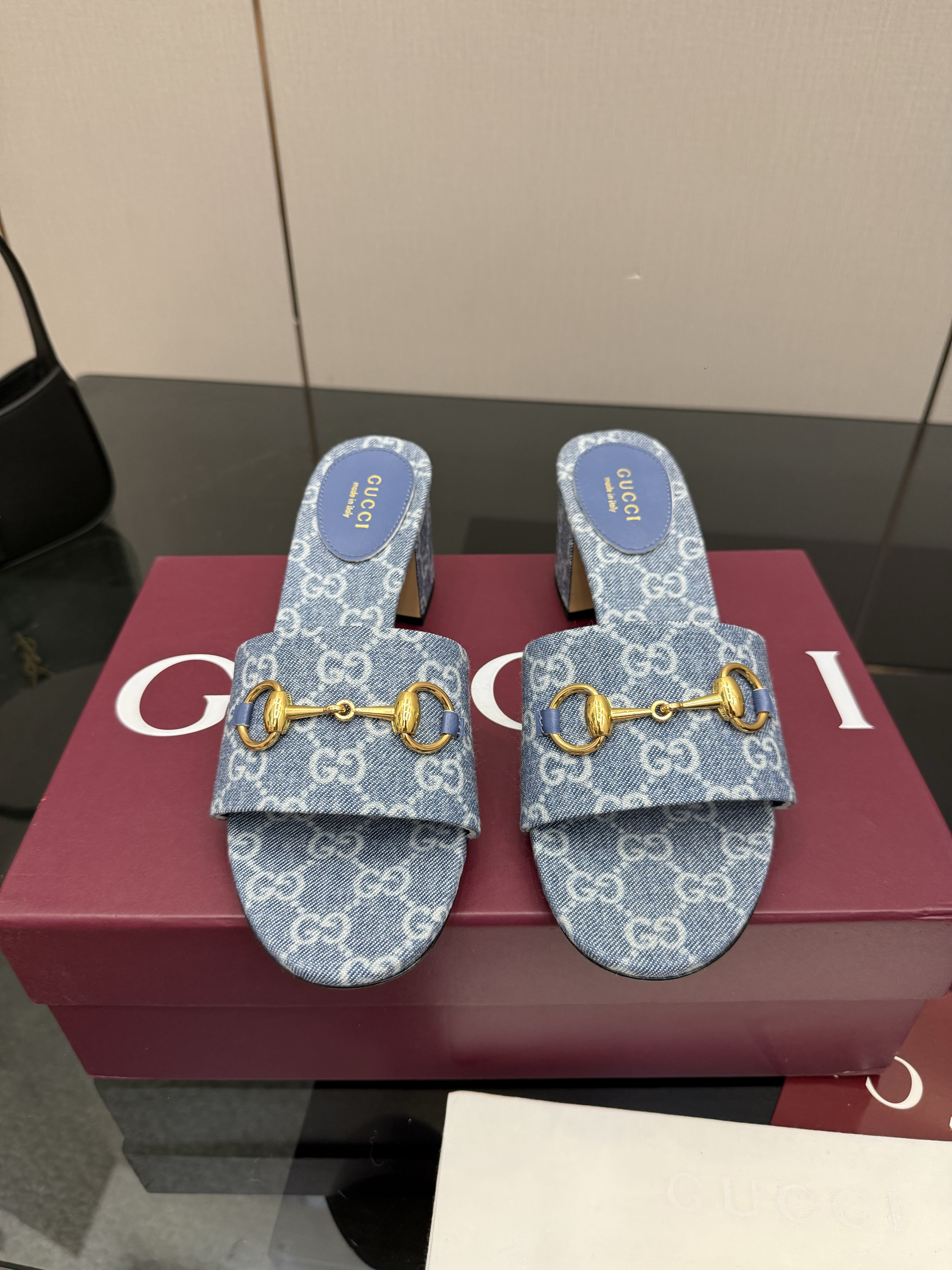 Women's Gucci Horsebit Heeled Slides