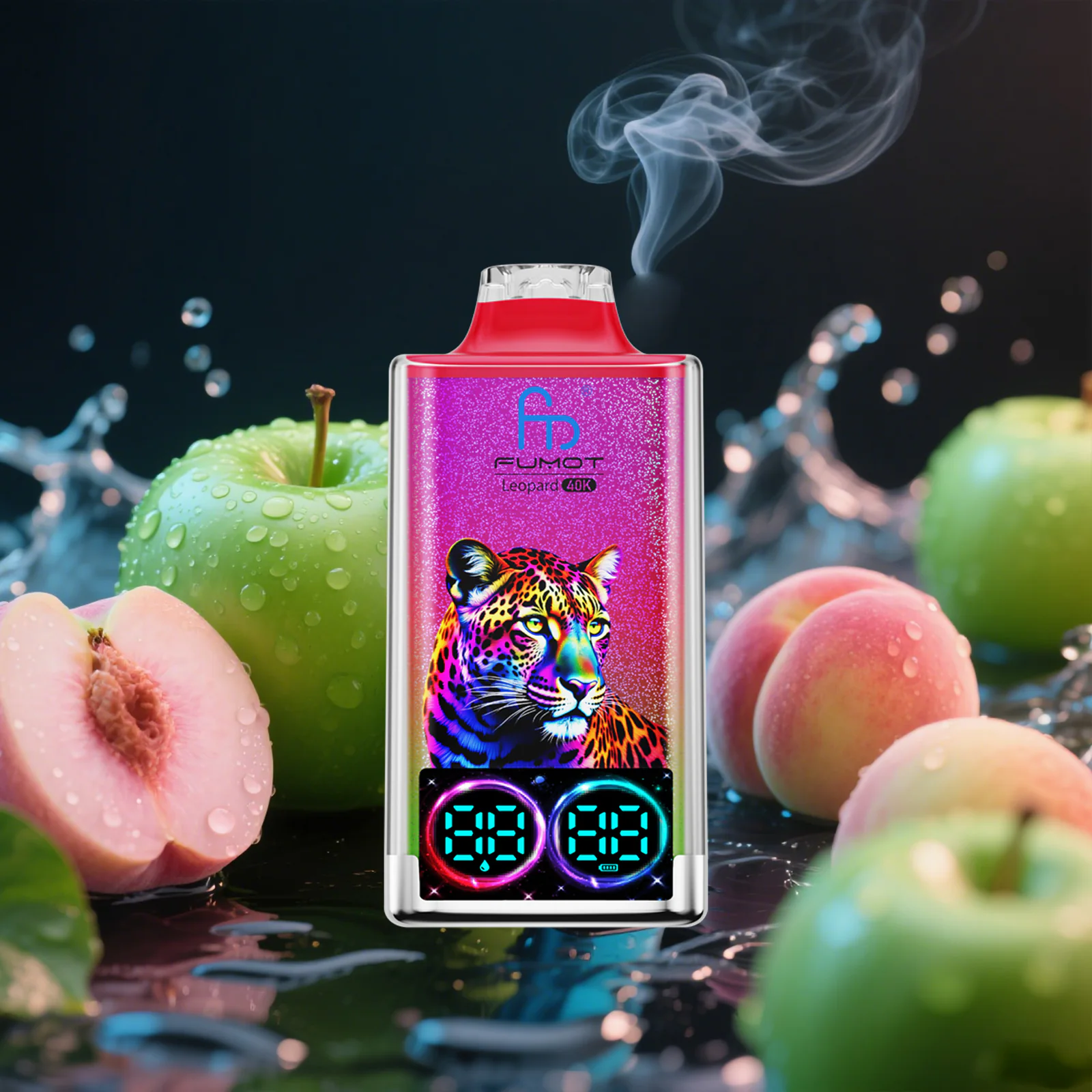 FUMOT Leopard 40K EU Edition Disposable Vape – Green Apple Peach - Vaba Vape-Shop