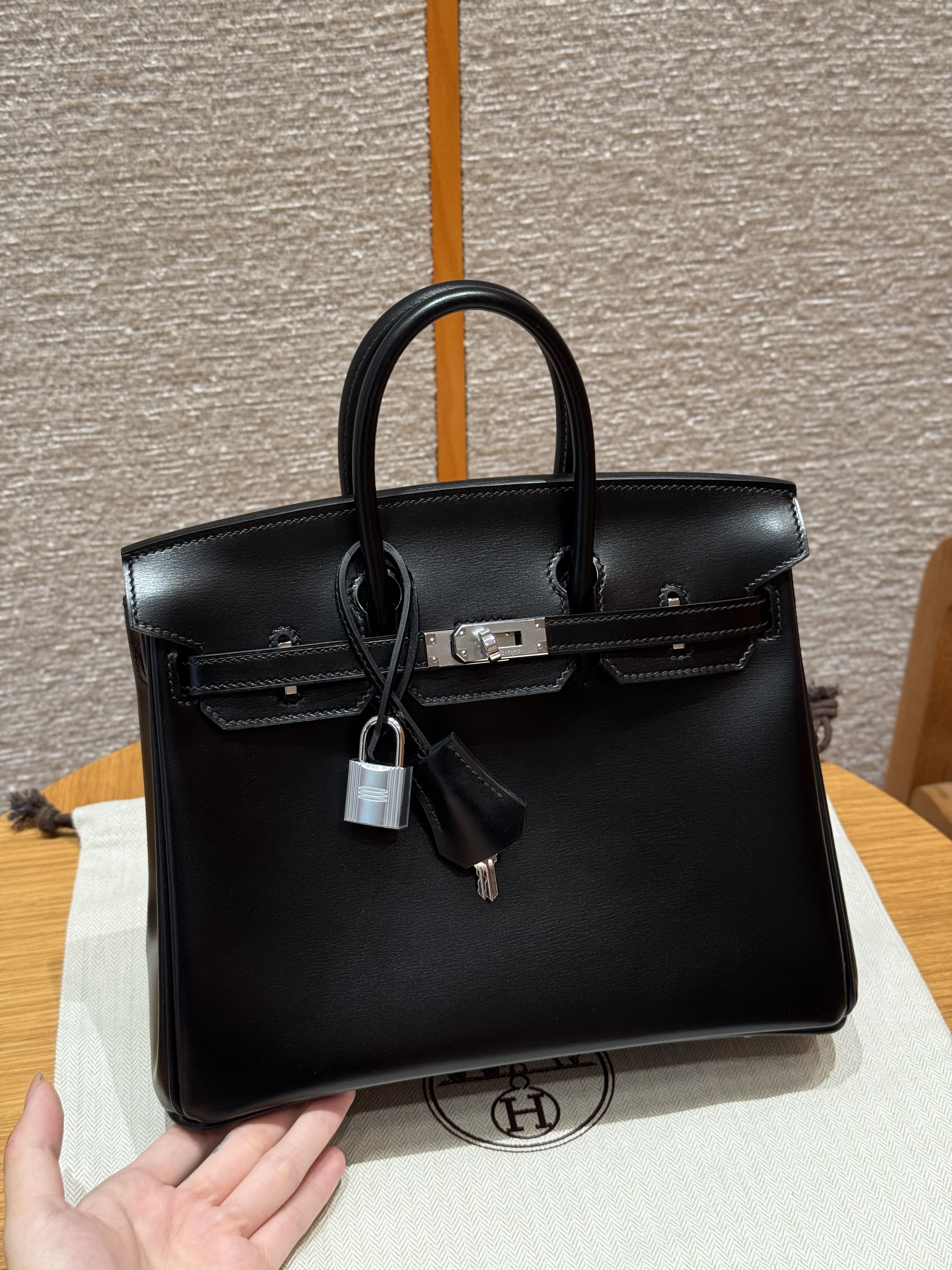 Hermes Black Box Birkin 25 Bag