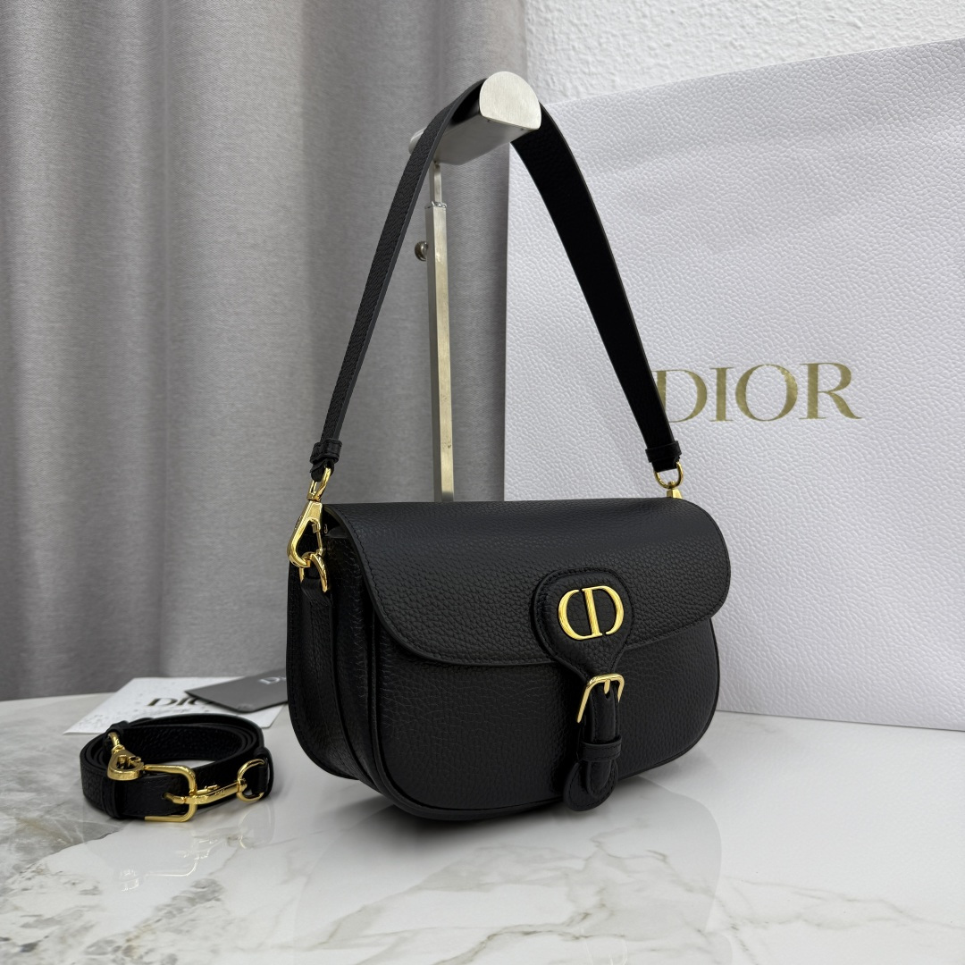 Dior Bobby Multicarry Shoulder Bag in black grained calfskin