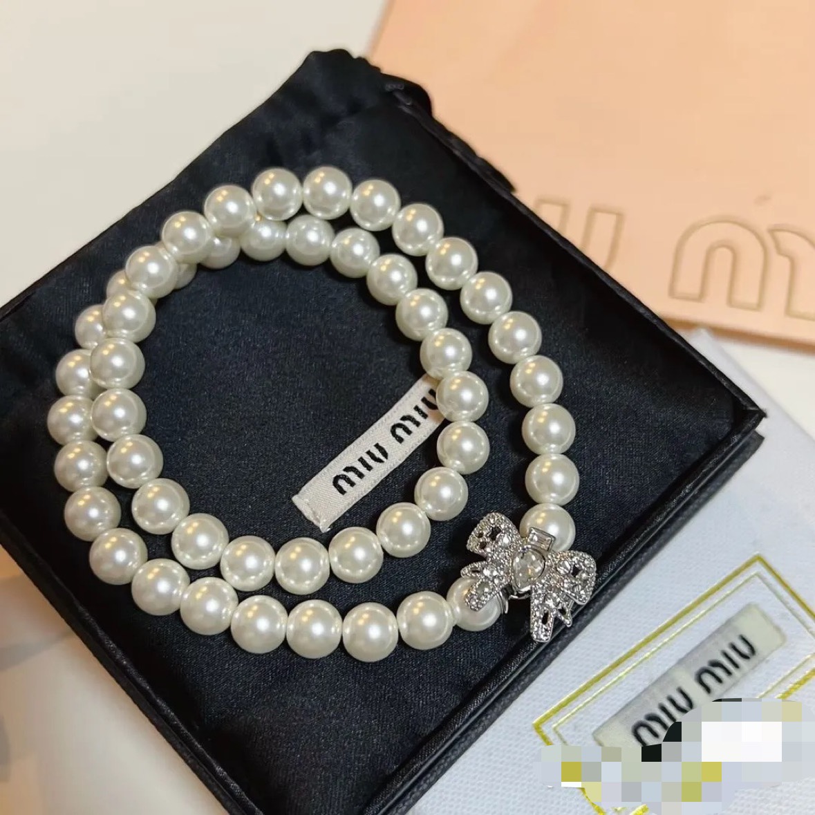 Miu Miu Pearl and crystals Necklace