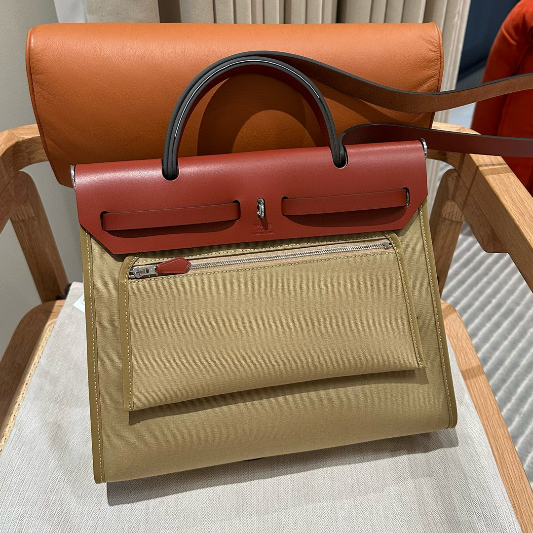 Hermes Canvas and Cowhide Herbag Zip 31 PM