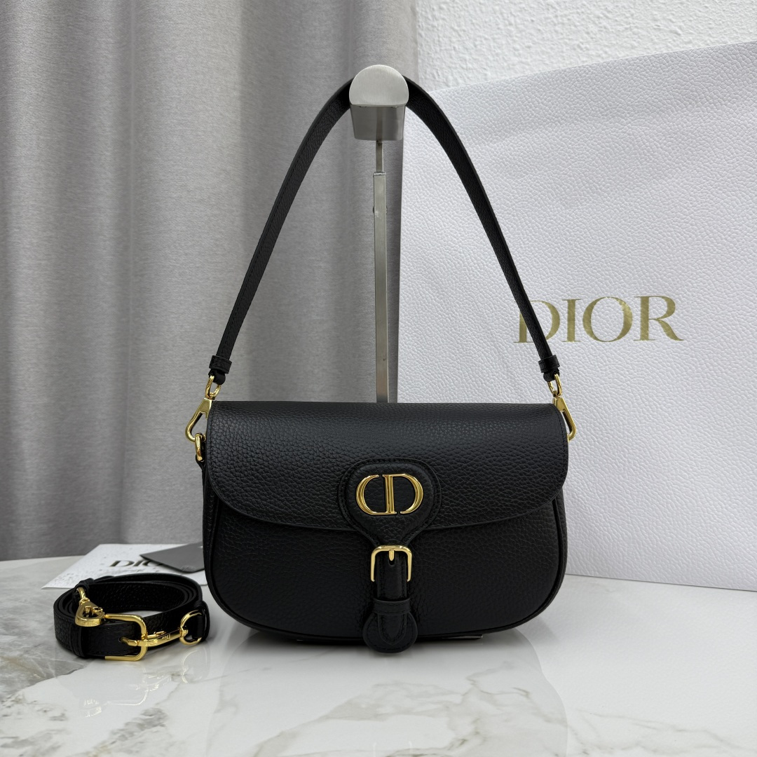 Dior Bobby Multicarry Shoulder Bag in black grained calfskin