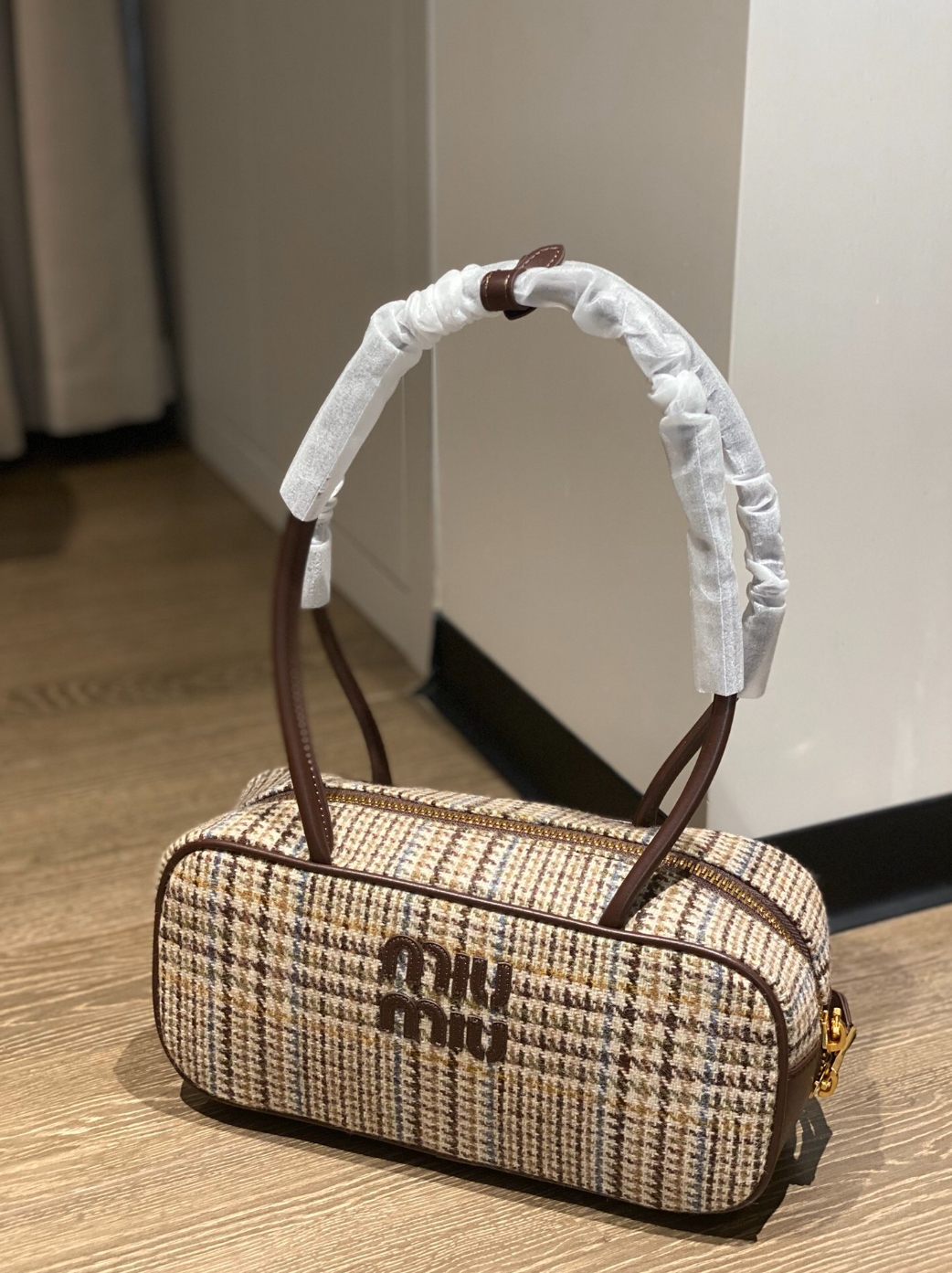 Miumiu bowling Autumn and winter houndstooth
