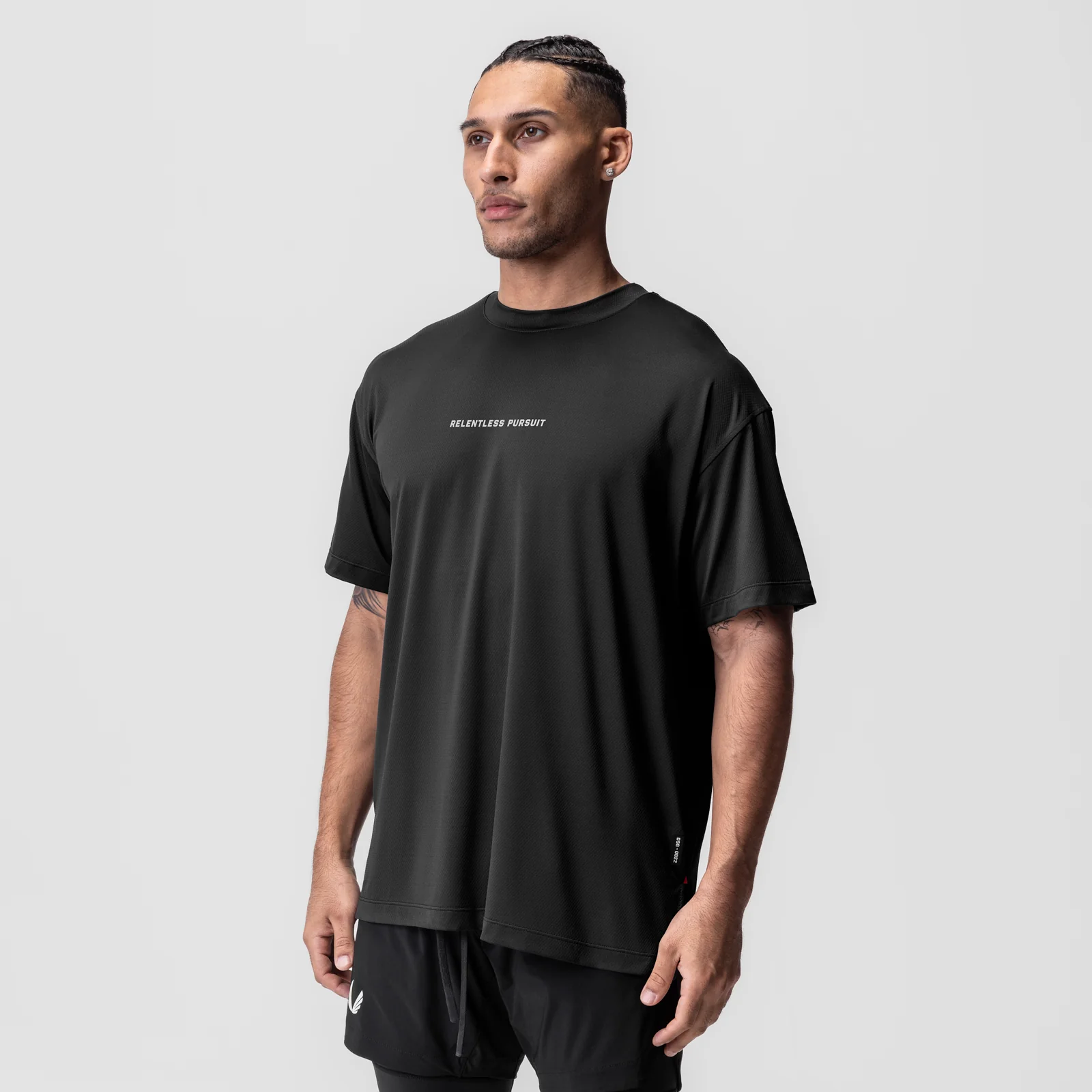 0822. AeroSilver Oversized Tee - Black 