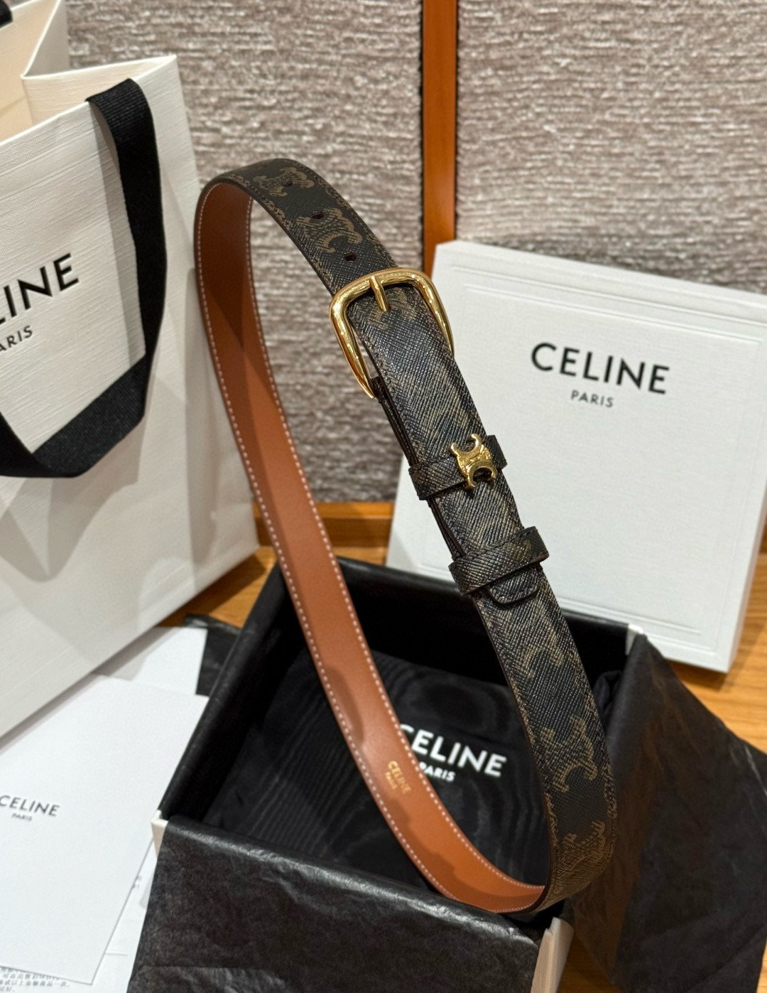Celine Viivienne Belt Leather Belt 2.5cm