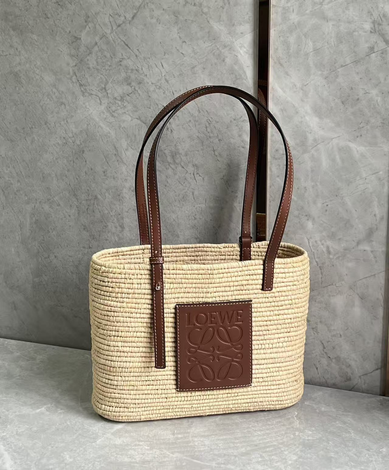 Loewe basket square woven handbag