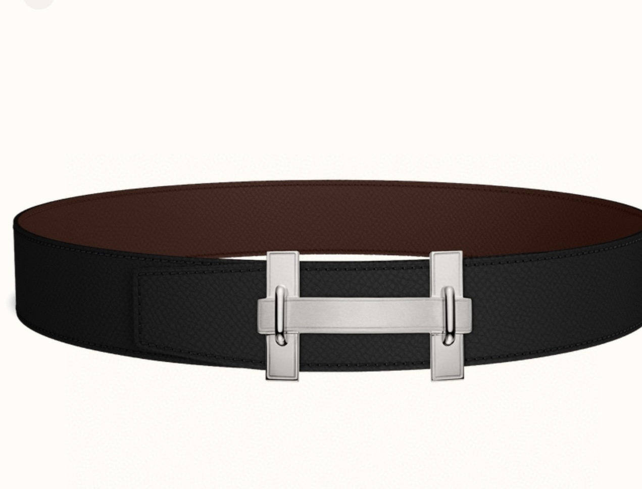 Hermes H jumping Reversible Leather Belt 3.8cm