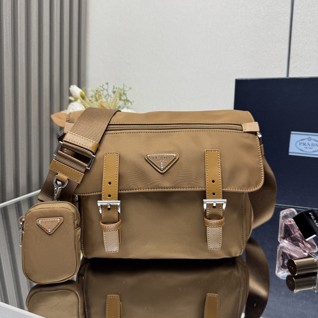 Prada Re-Nylon shoulder bag-Brown 1BD953