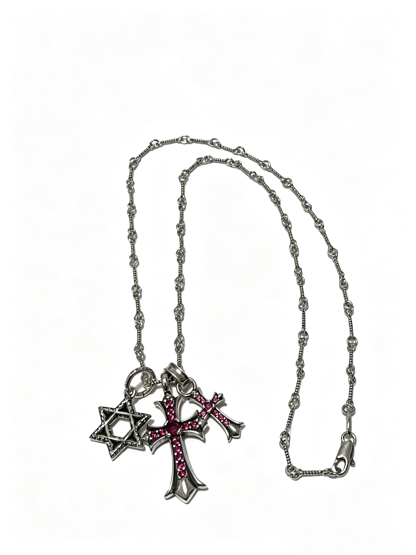Chrome Hearts Oxidized Silver Unisex Necklace