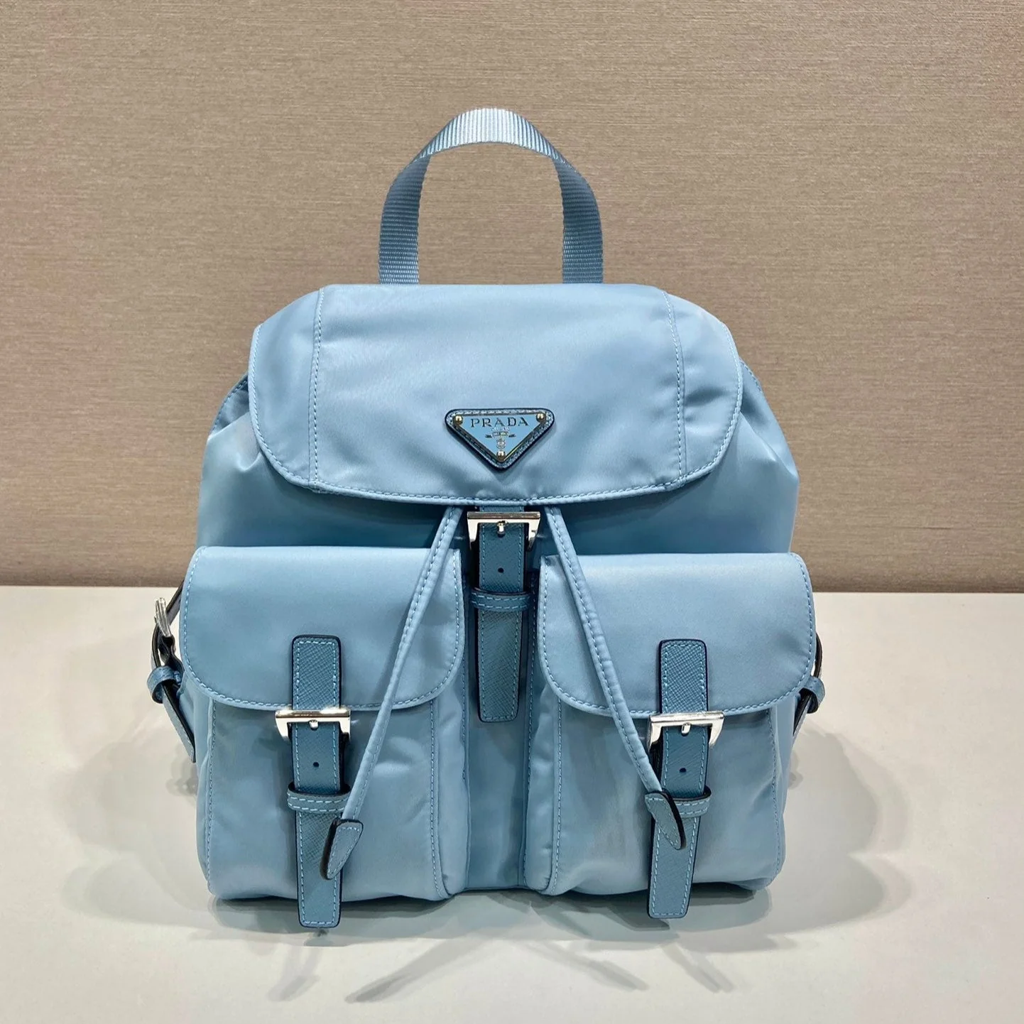 Prada SMALL BACKPACK 28 IN SKY BLUE PARACHUTE FABRIC