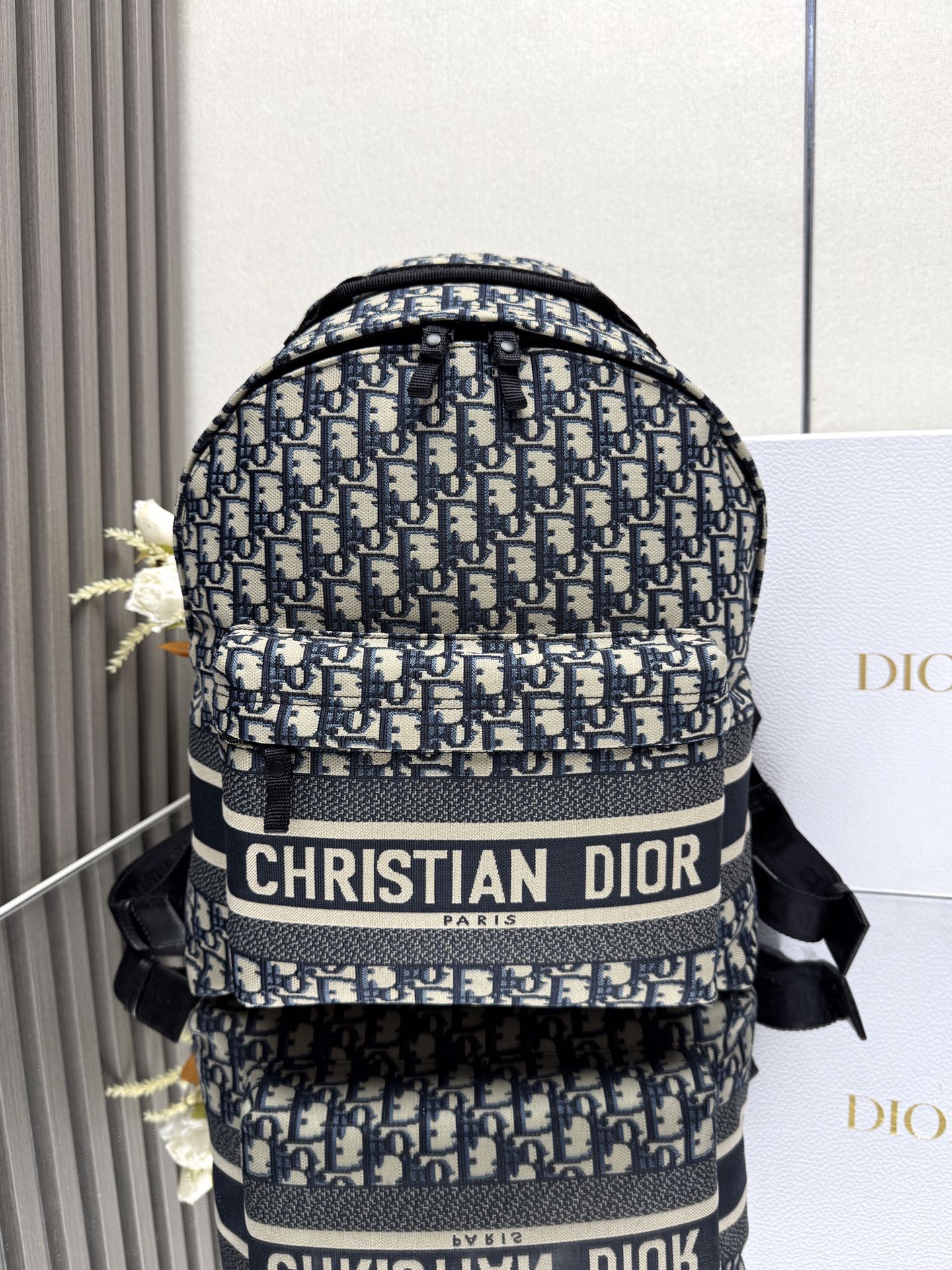 Dior Travel Medium Backpack in Blue Oblique canvas