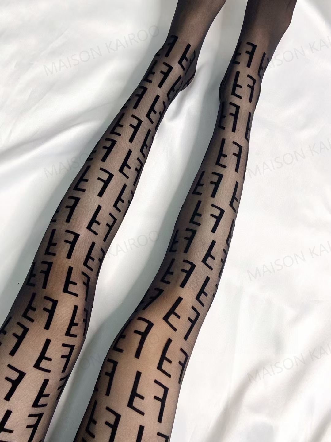 Fendi F Flocked Letter Sheer Stockings - KAIROO