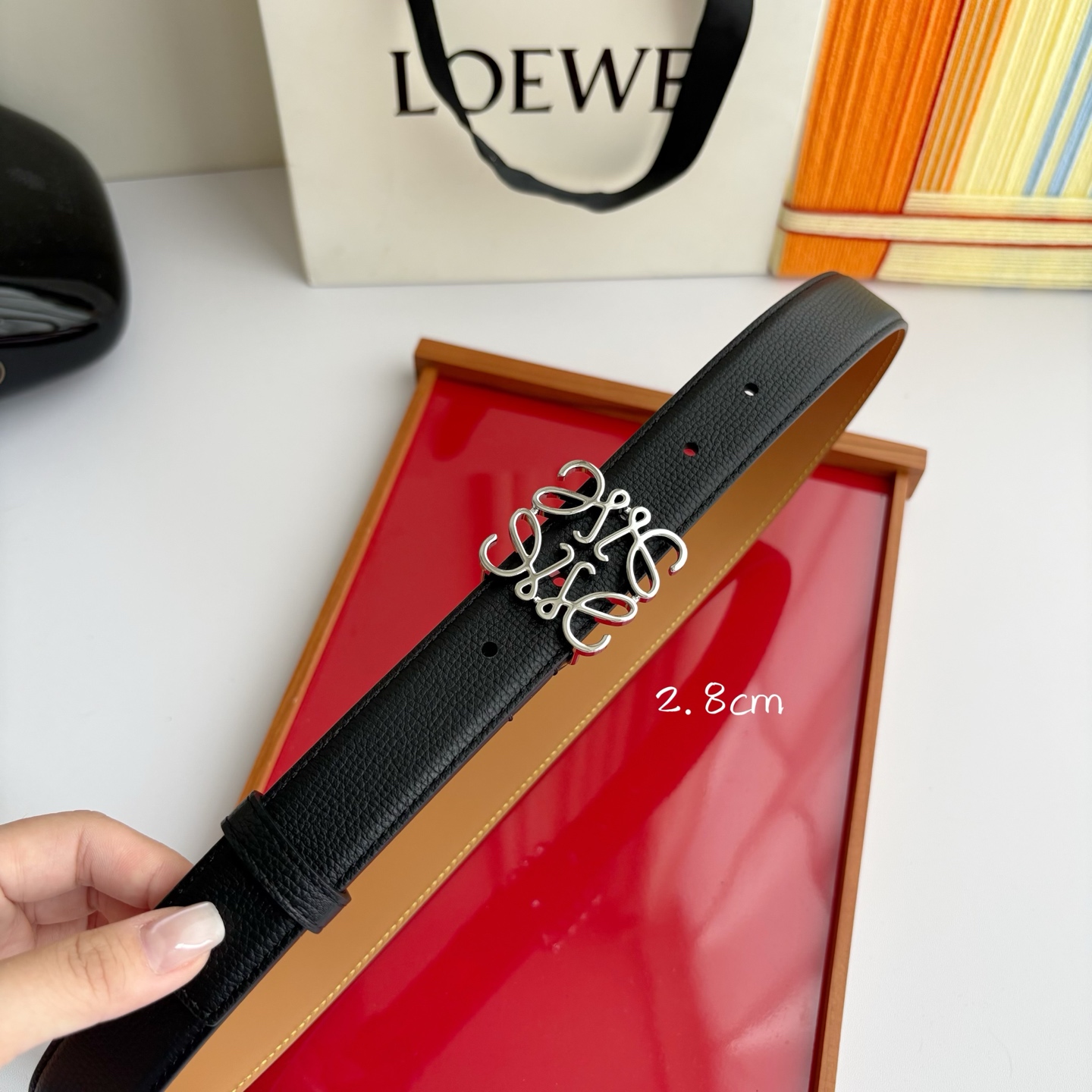 Loewe Anagram Leather Belt 2.8cm