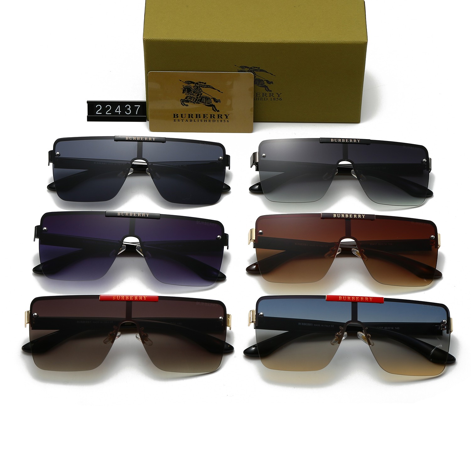Burberry Logo Rimless Shield Sunglasses - KAIROO
