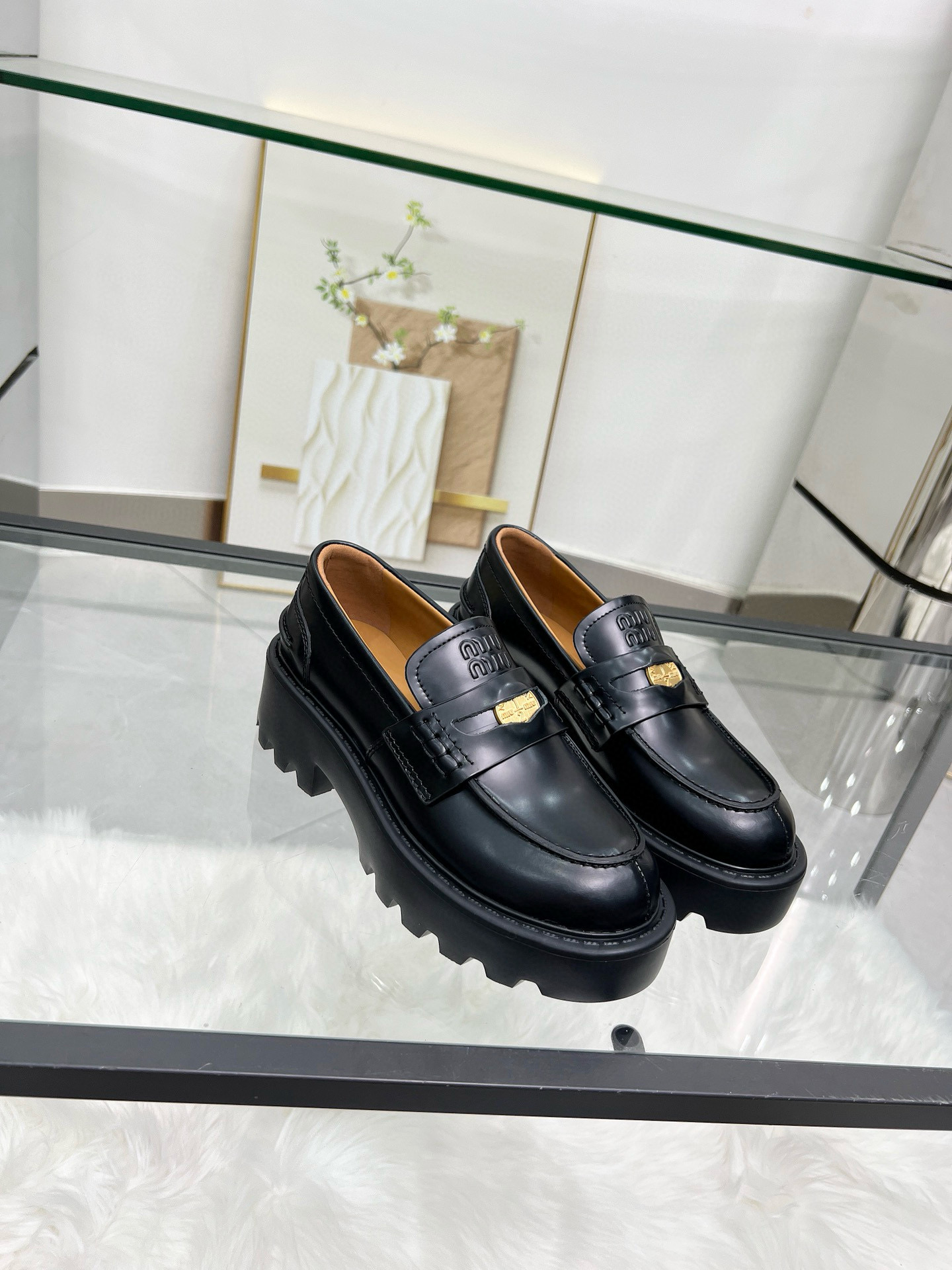 Miu Miu Leather Mocassins