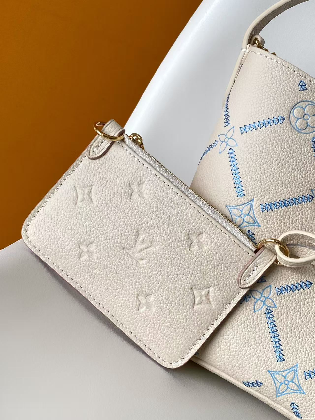 Louis Vuitton White Embroidered All In BB Handbag