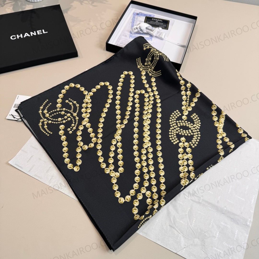 Chanel Pearl Chain 90 Silk Scarf - KAIROO