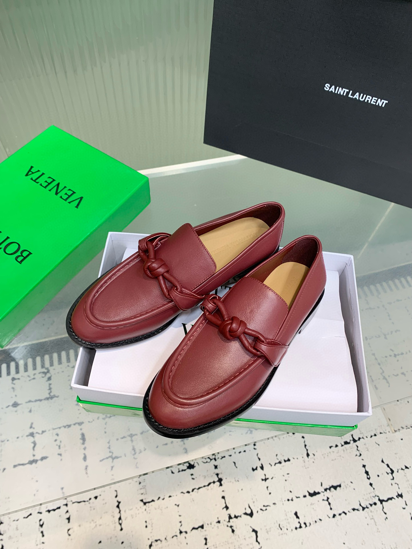 Bottega Unisex Astaire Leather Loafer in Red