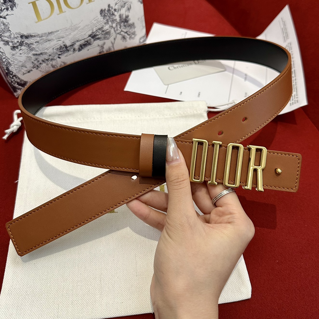 Dior Reversible Leather Belt 3cm