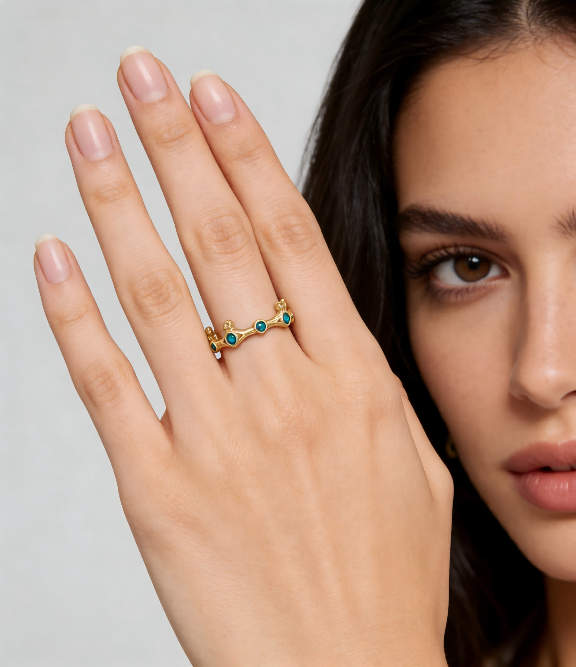 2026 New Vivienne Westwood Gold Tone Green Crystal Orb Ring for Women, Trendy Y2K Aesthetic Statement Jewelry, Perfect for Daily & Party Wear