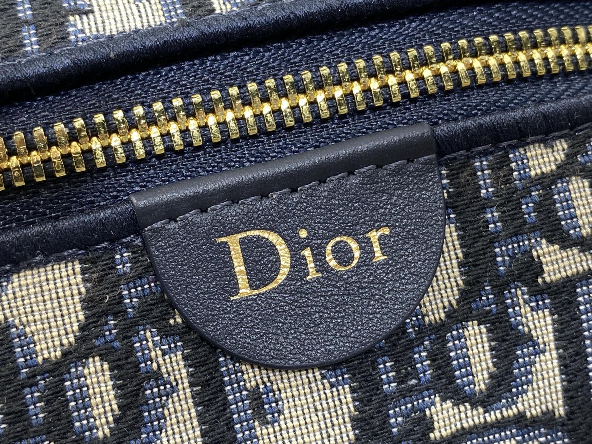 Dior Nomade Shoulder Bag  in Blue Oblique Canvas and leather