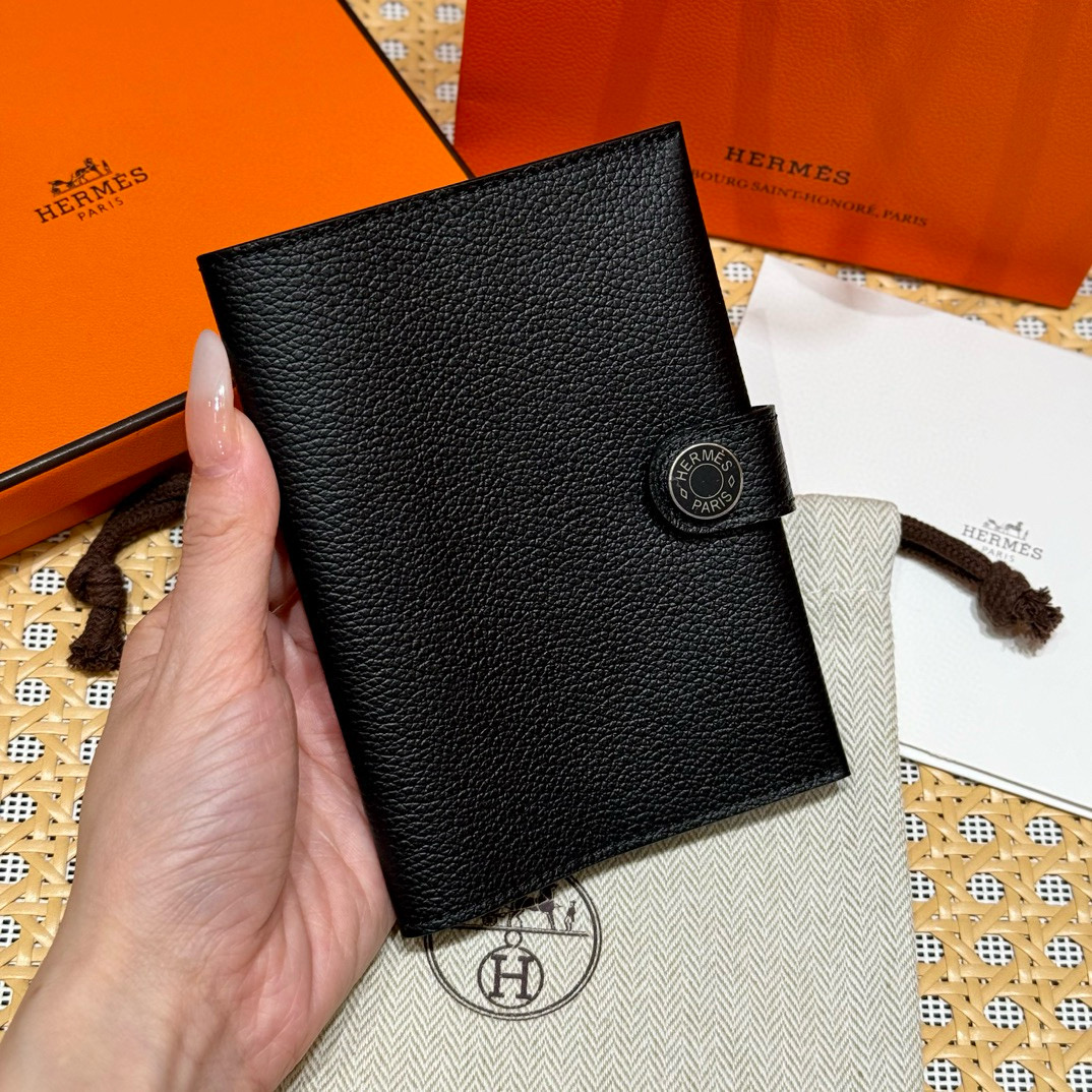 Hermes Black Evercolor R.M.S Passport Holder