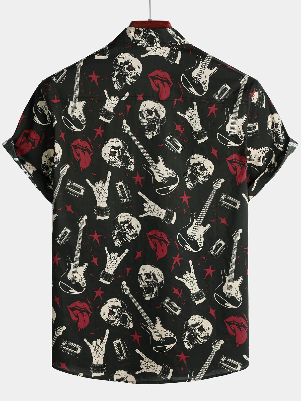 Men's Skull Guitar Rock Hawaiian Shirt