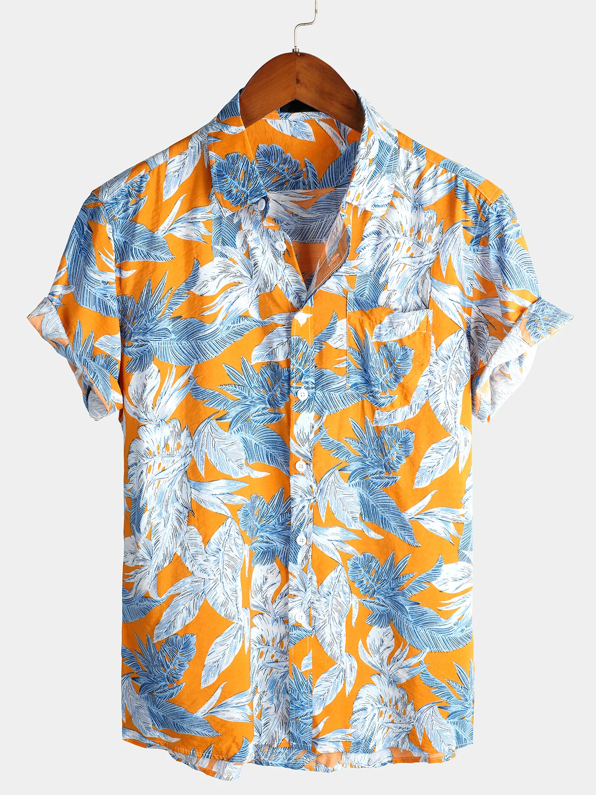 Men's Pure Cotton Hawaiian Vacation Print Shirt