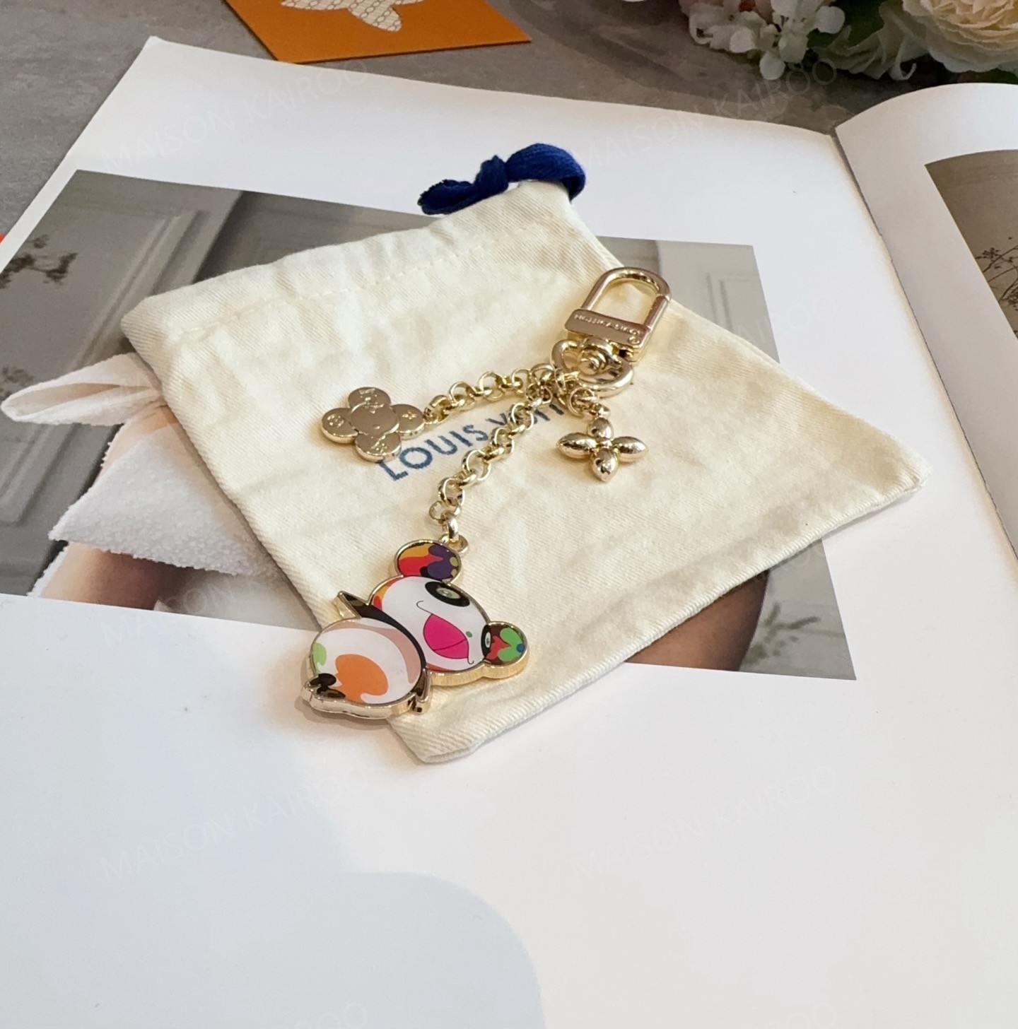 Louis Vuitton LV x TM Panda Mascot Bag Charm Keychain - KAIROO