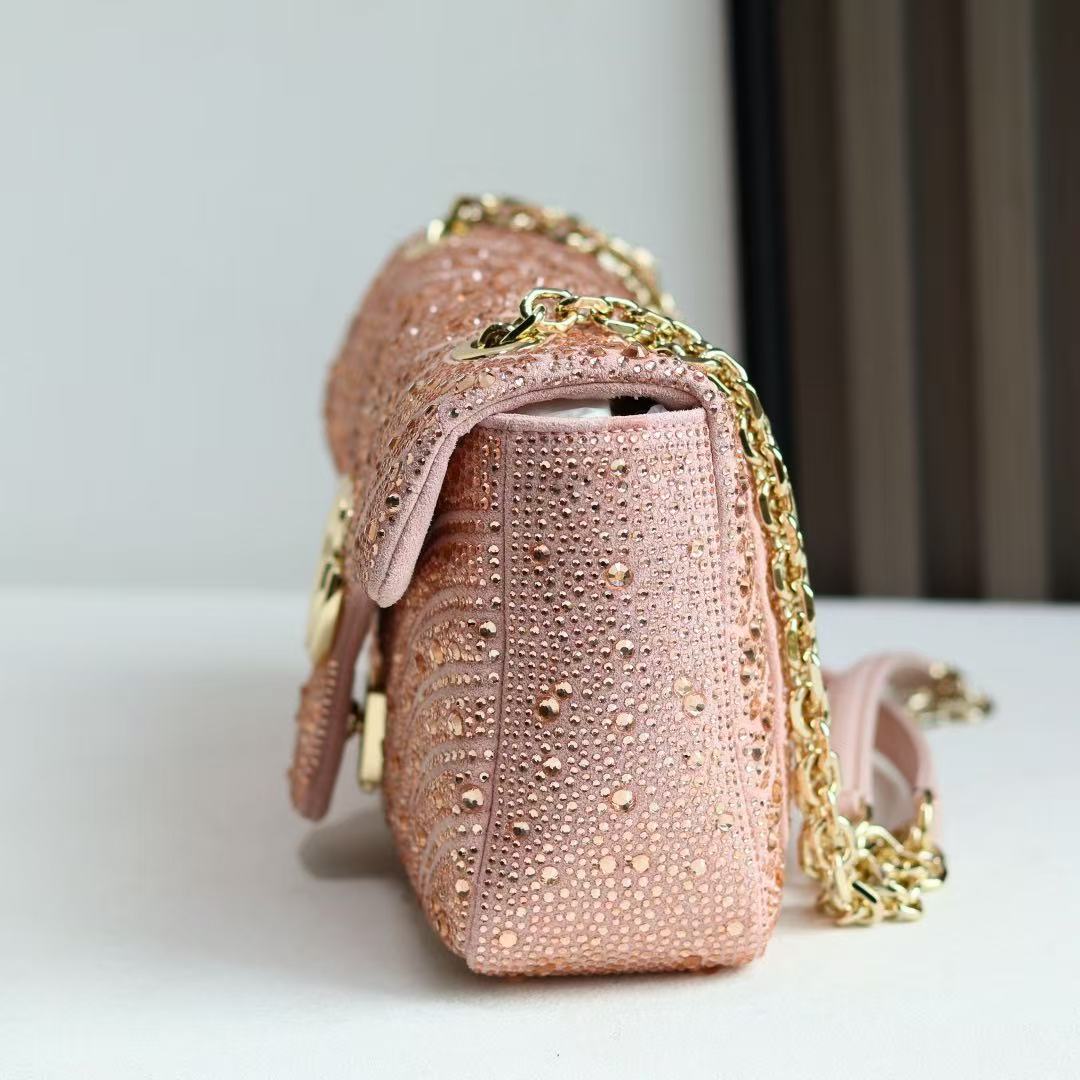 Gucci Marmont small shoulder bag with crystal embellishments