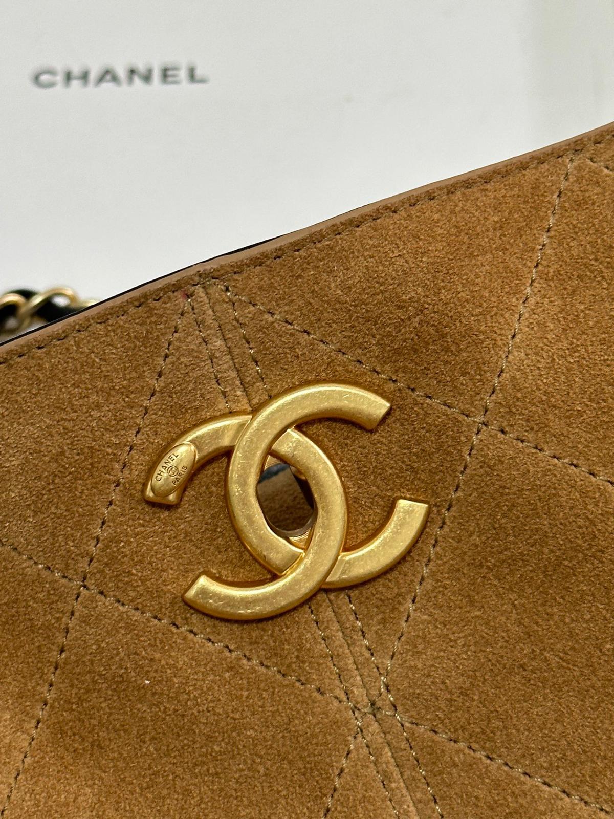 Chanel 25A Suede Leather Shopping Bag 2025 New Version