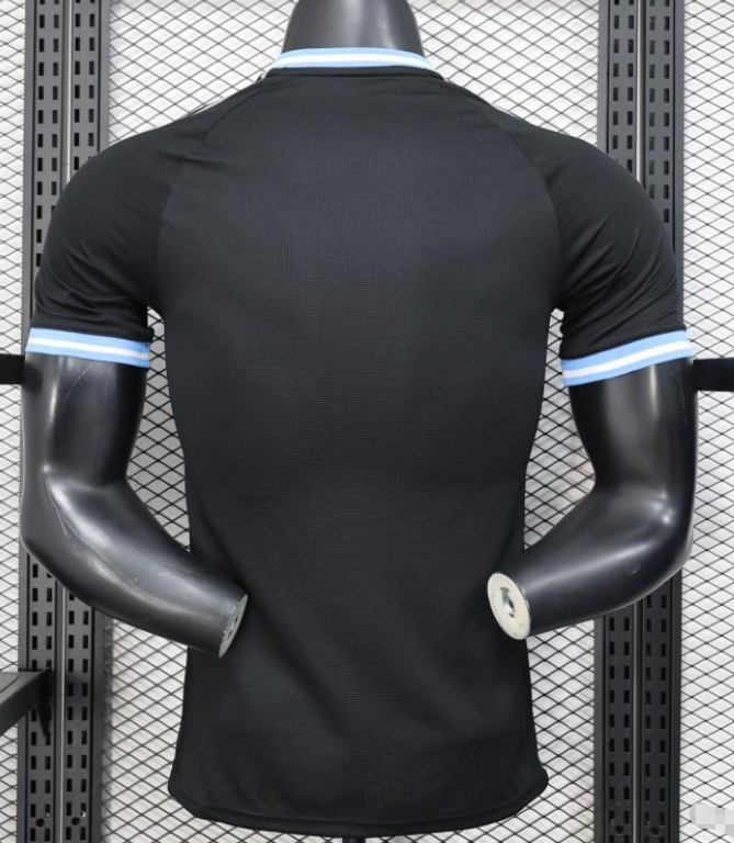 Player Version 2025 Argentina Black with Sky Blue Trim Jersey S-2XL