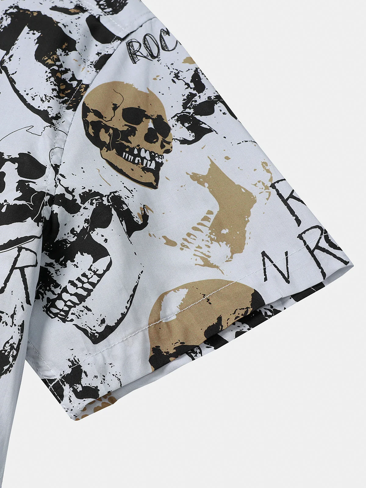 Men's White Skull Rock Hawaiian Shirt