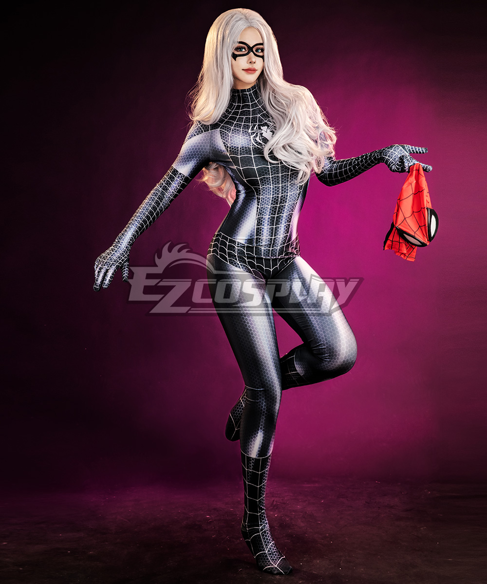 Marvel Spider Man Felicia Hardy Black Cat Zentai Jumpsuit Cosplay Costume