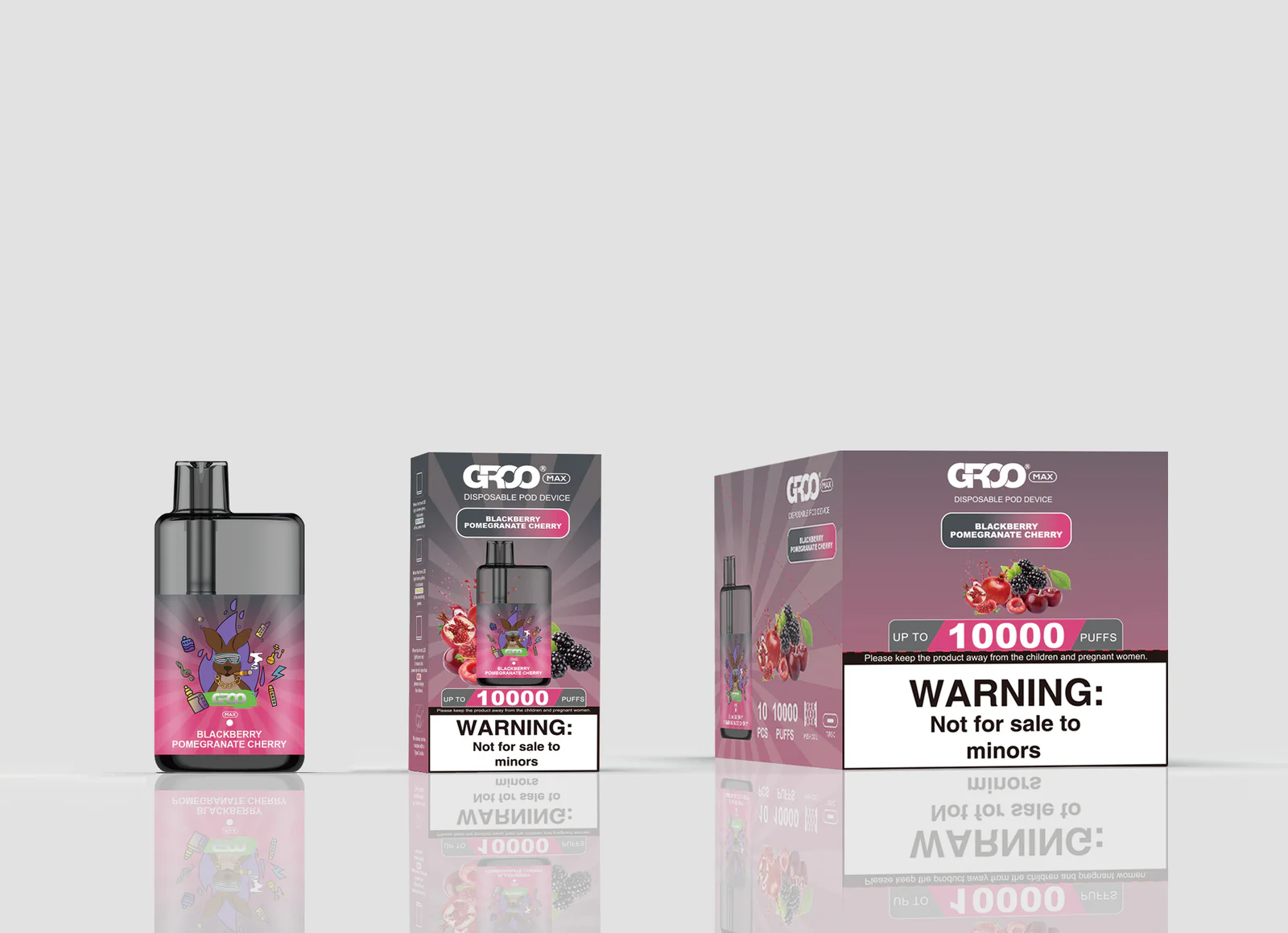 GROO MAX 10K Rechargeable Disposable Vape – Blackberry Pomegranate Cherry - Vaba Vape-Shop
