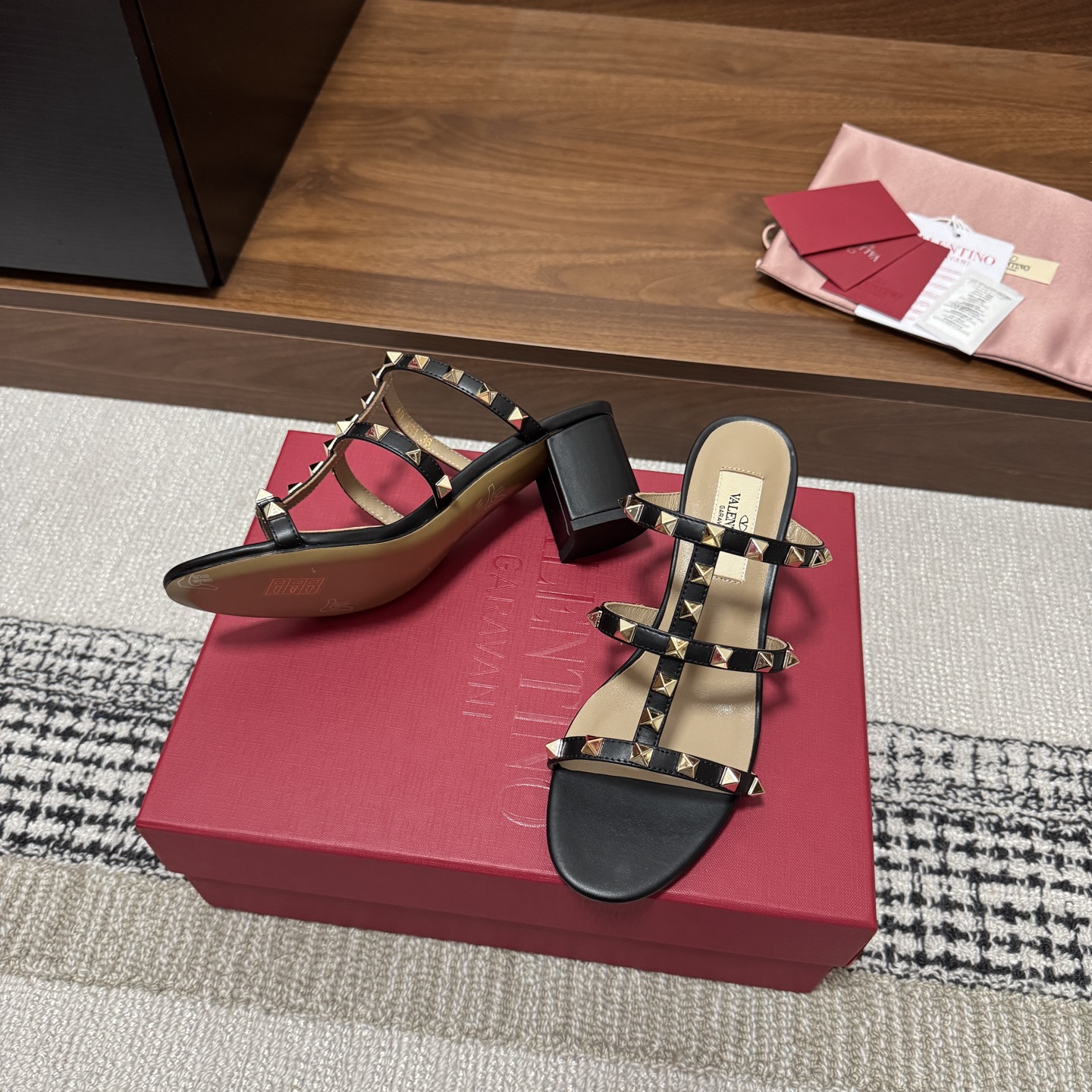 Valentino Rockstud Heeled Mule