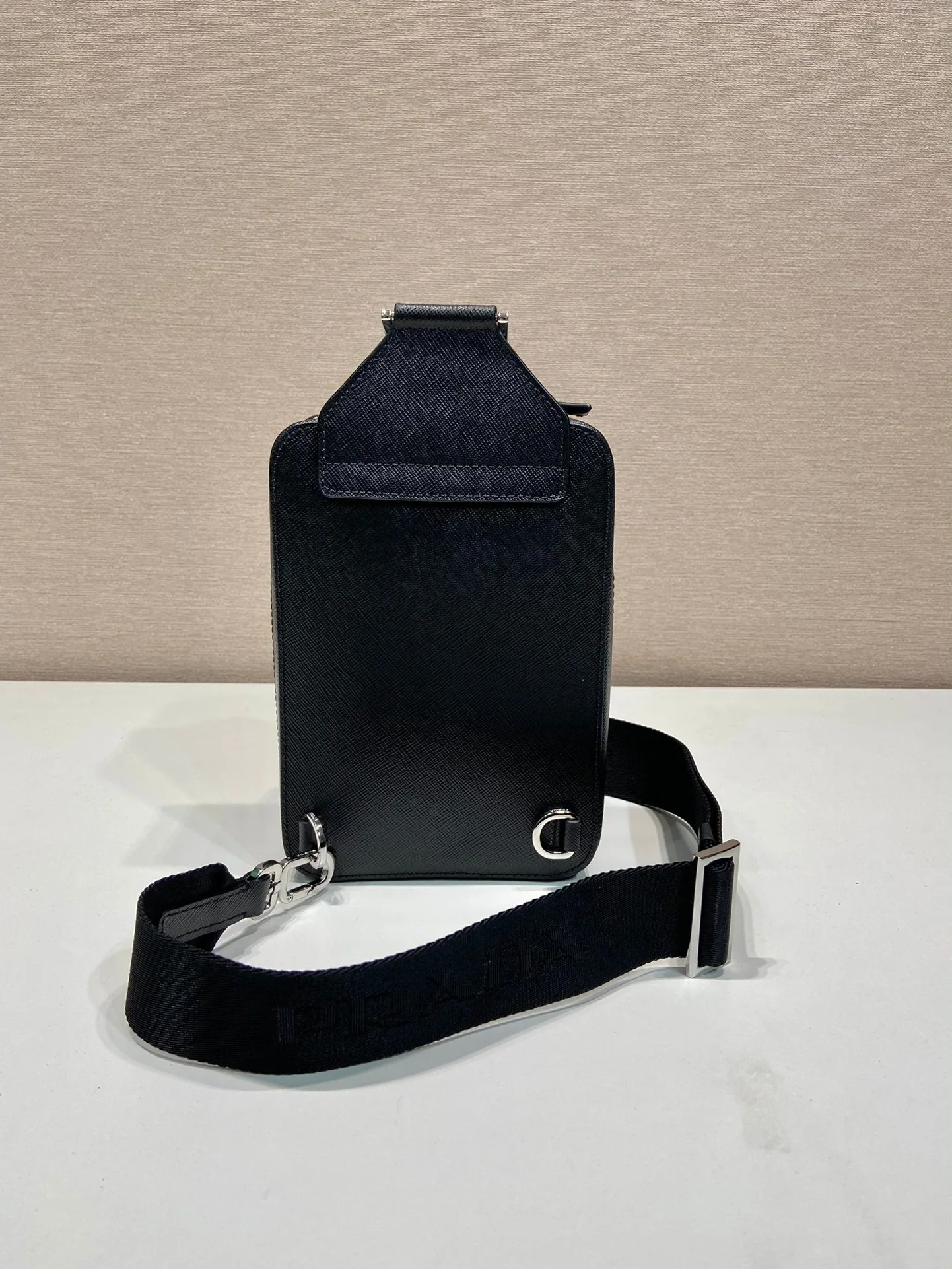 Prada CHEST BAG 20 IN BLACK SAFFIANO LEATHER