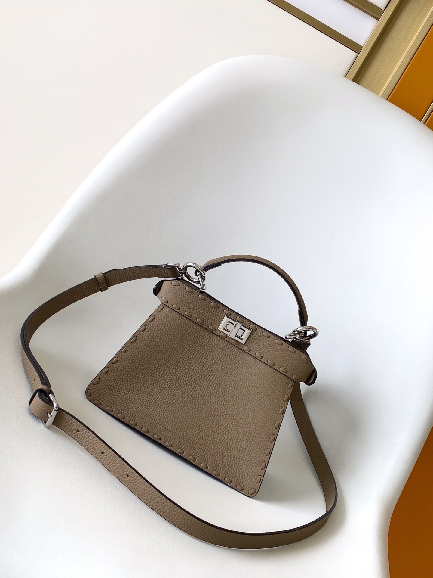 Fendi Peekaboo Selleria Petite Peekaboo-Light Grey