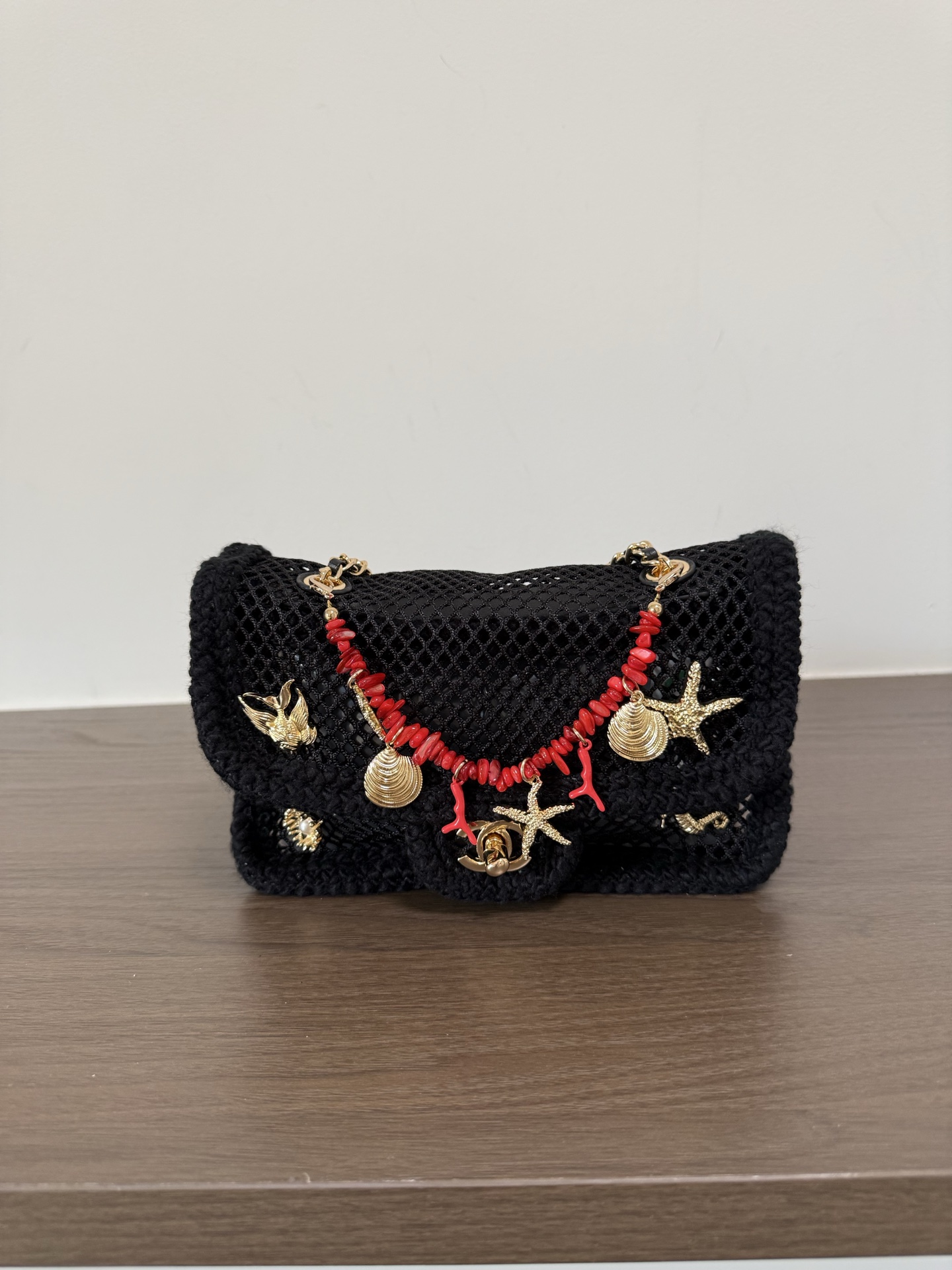 Chanel Coco beach woven CF crossbody bag