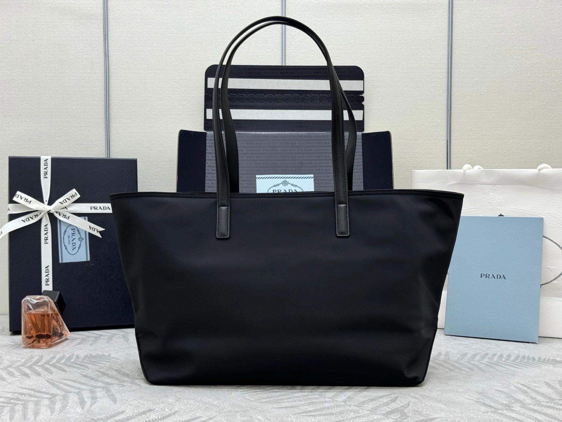 Prada Re-Edition 1978 Tote Bag 35cm Black Re-Nylon& Saffiano Leather