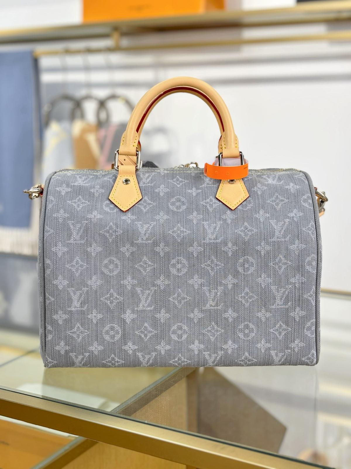 Louis Vuitton LV denim soft speedy 30 monogram bags