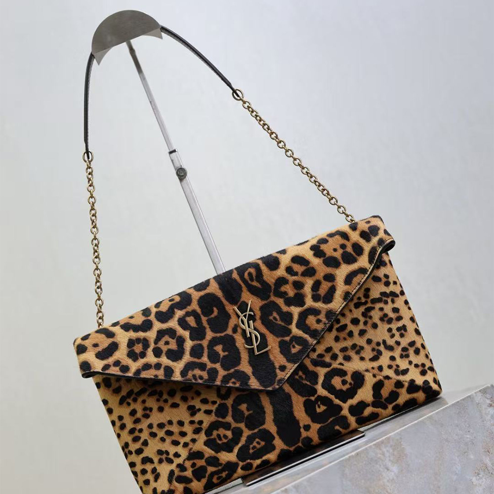 Saint Laurent YSL CASSANDRE large pouch on chain in pony hair leather (Mirror Quality)