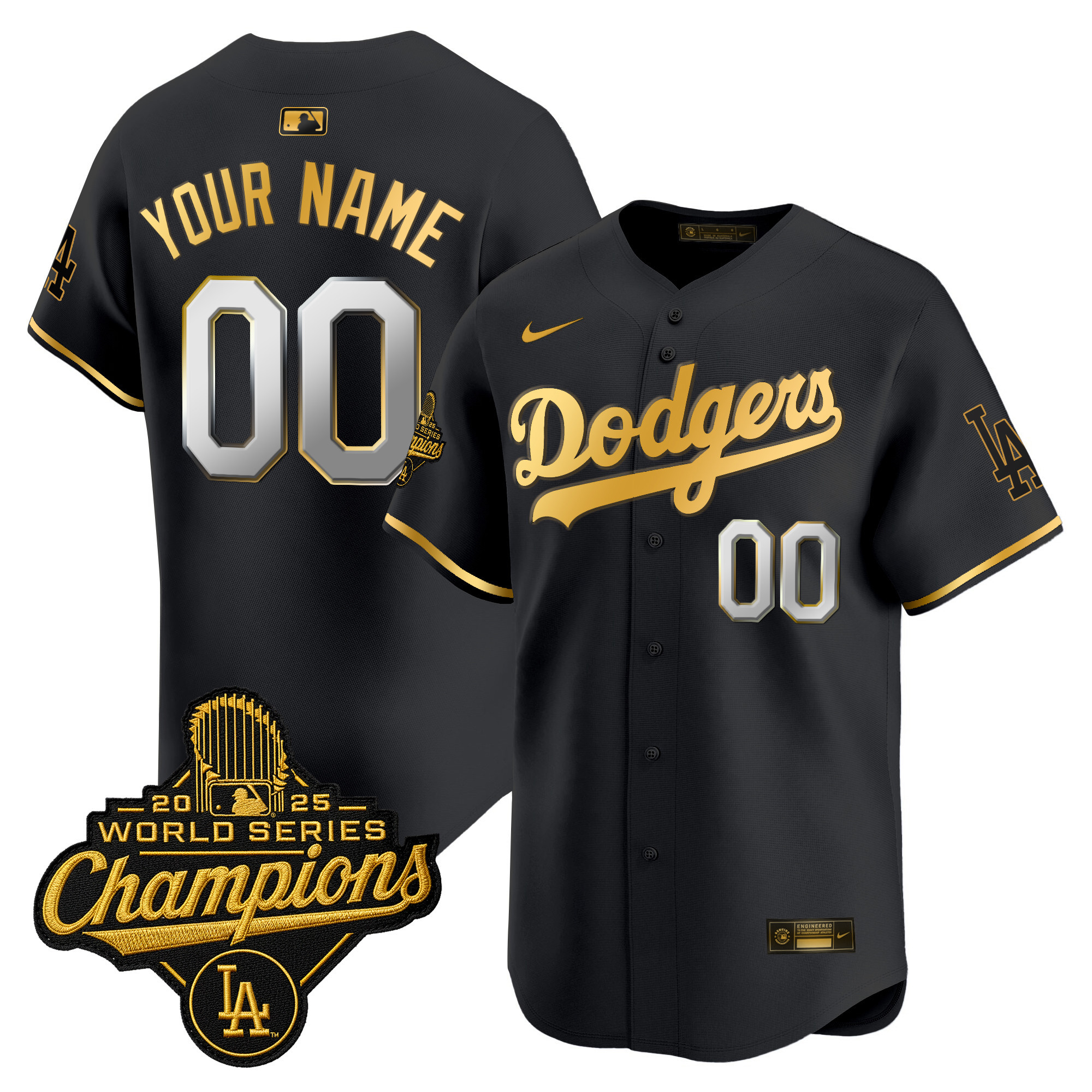 Los Angeles Dodgers Baseball Jersey 2025 World Series Champion Men Women Youth Black Gold Platinum White Blue Limited Edition Customized Jersey