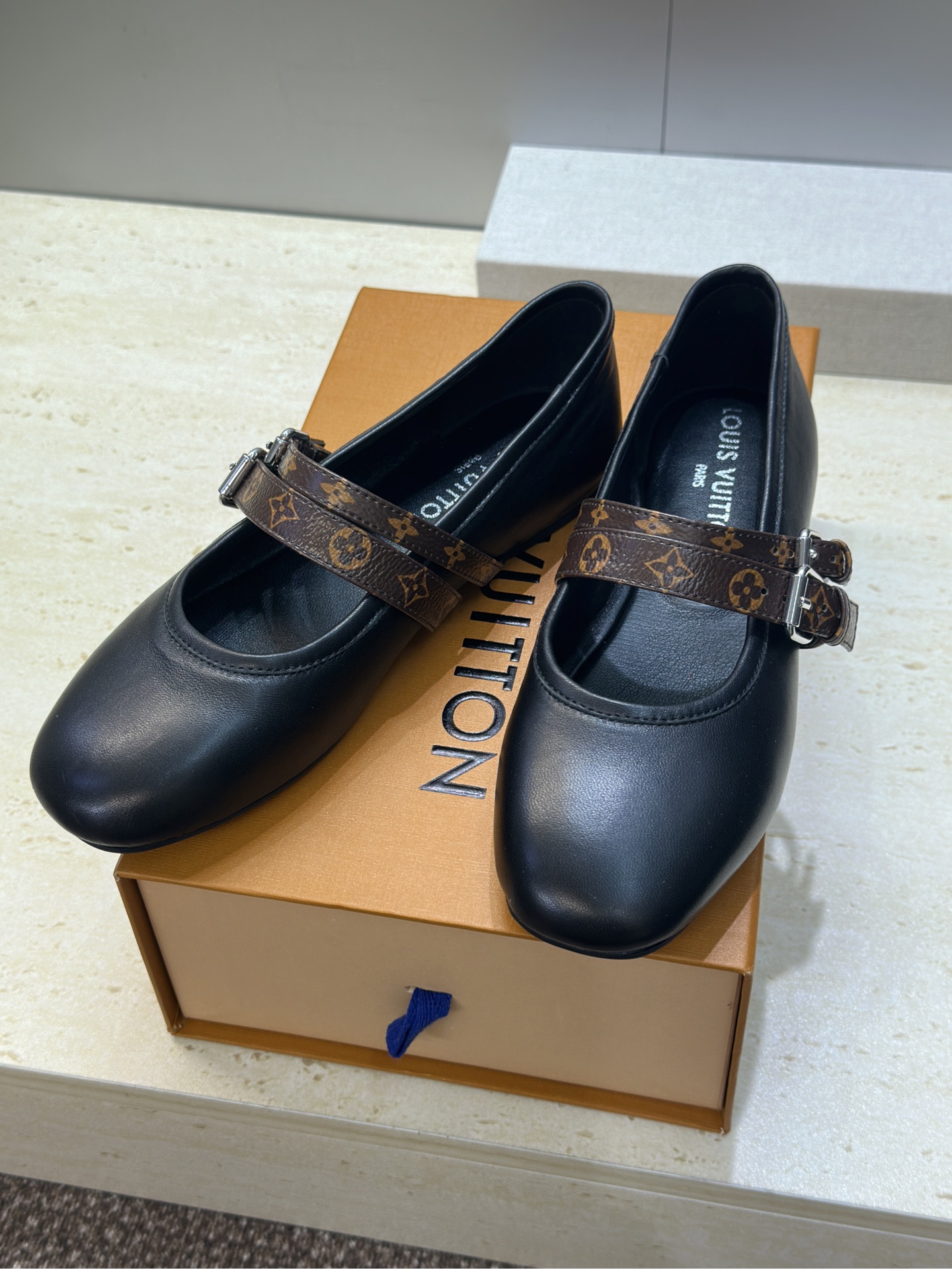 LV Monogram Canvas and calfskin Ballet Flats