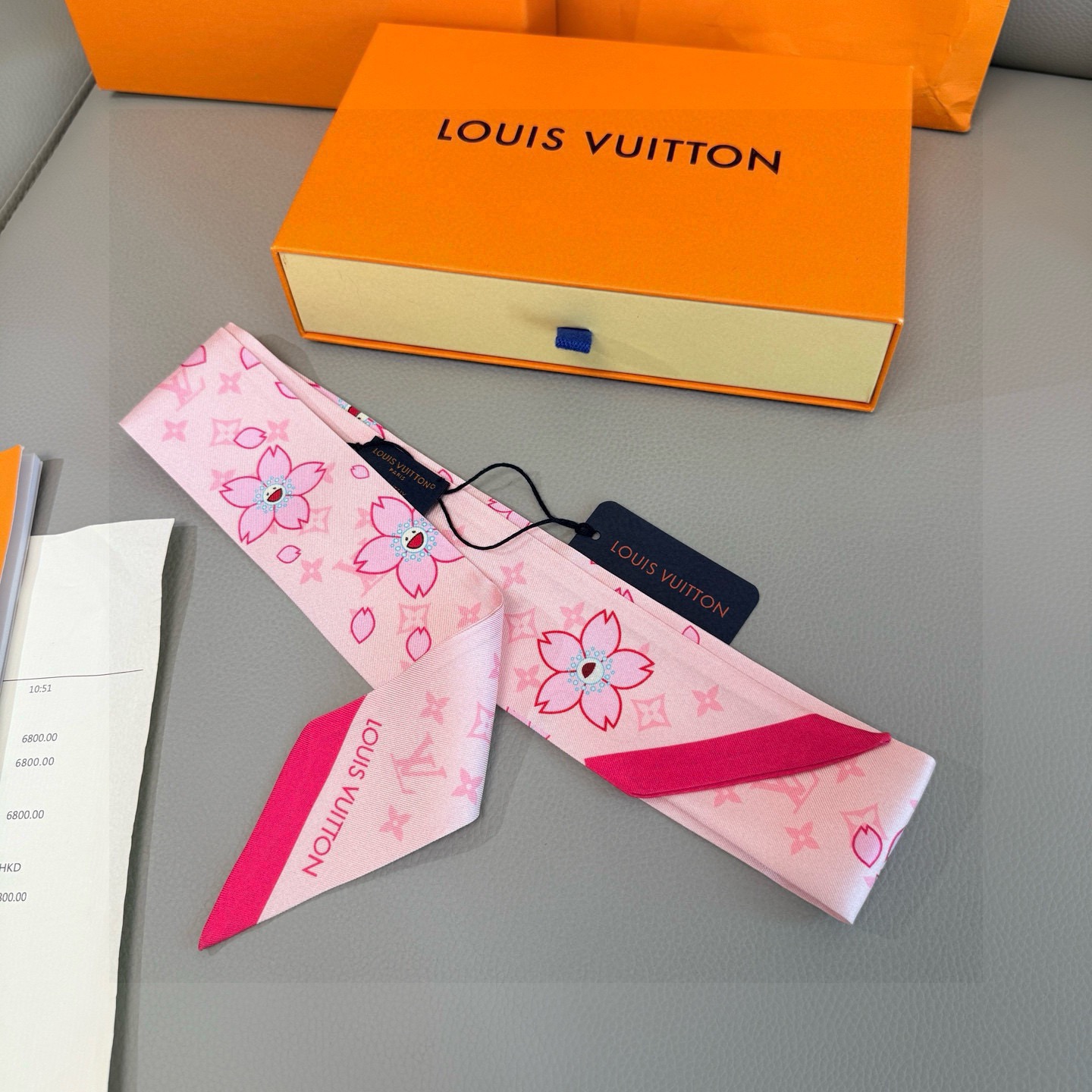 LV x TM Monogram Cherry Blossom BB Silk Bandeau