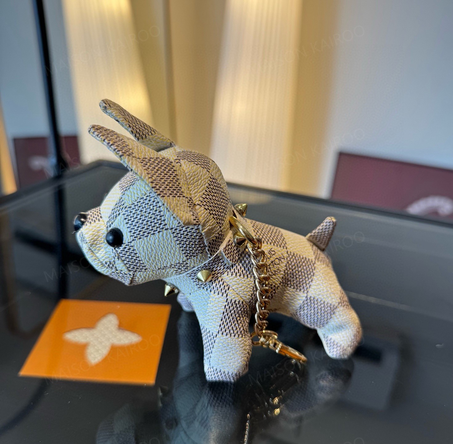 Louis Vuitton LV Bulldog Puppy Leather Bag Charm Keychain - KAIROO