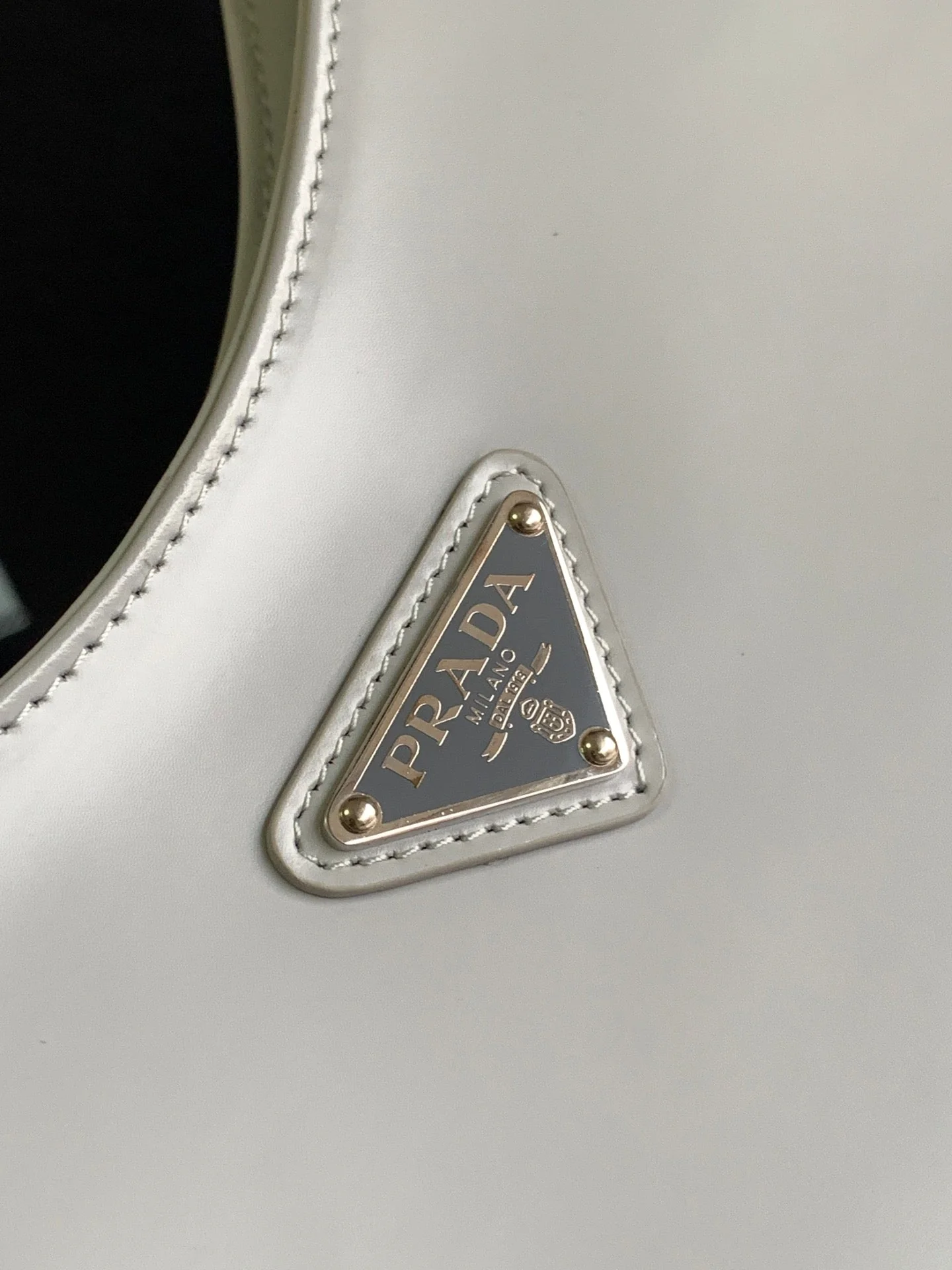 Prada CLEO 30 GREY BRUSHED LEATHER SHOULDER BAG